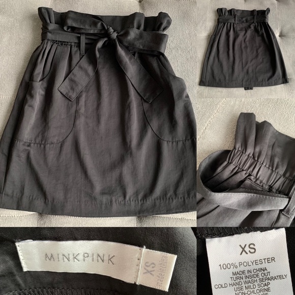 MINKPINK Dresses & Skirts - MINKPINK Satin High Waisted Tie Skirt